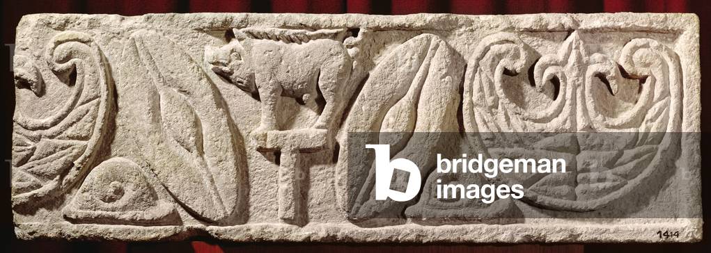 Relief depicting Gaulish arms and Amazon shields from a triumphal arch (stone)