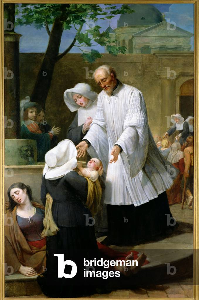 St. Vincent de Paul Helping the Plague-Ridden (oil on canvas)
