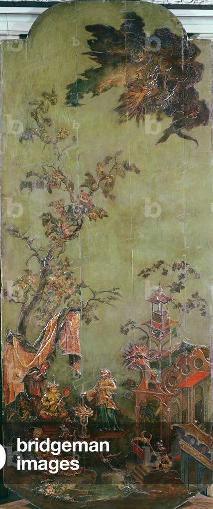 Fire, from a series of panels depicting the Four Elements, c.1730 (polychrome wood)