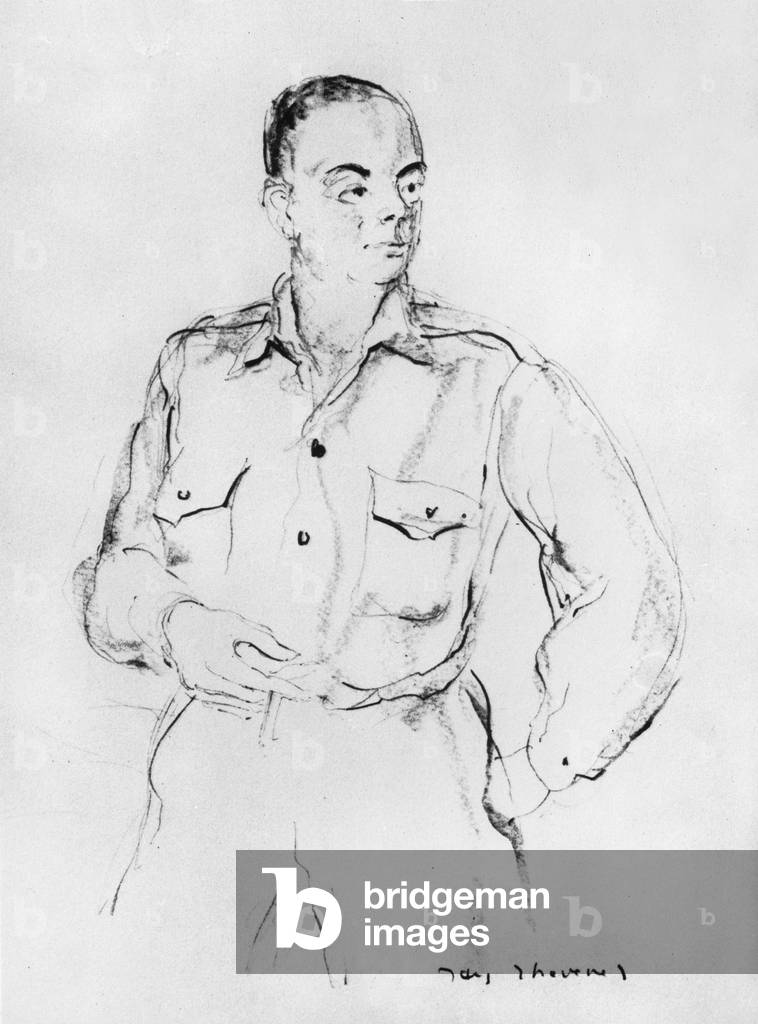 Antoine de Saint-Exupéry (pencil on paper)