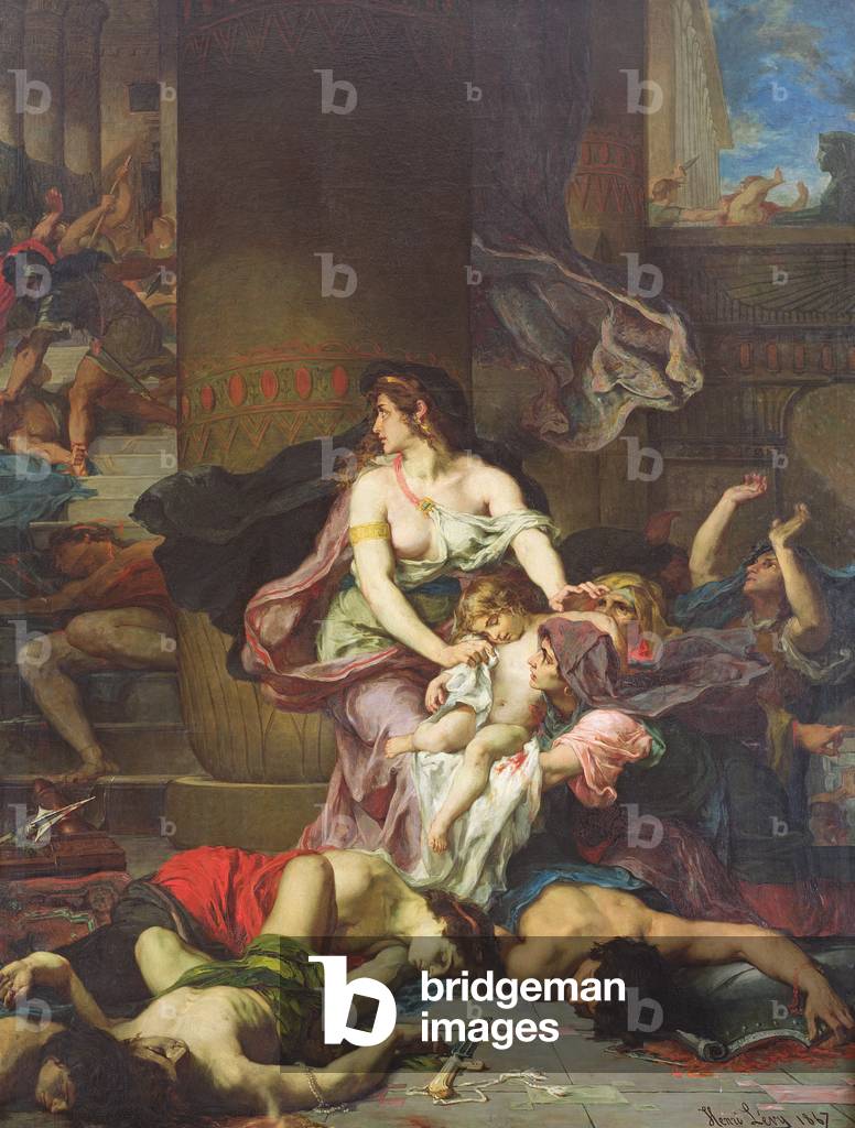 Immagine di Dipinto "joash salvato dal massacro della famiglia reale", 1867 di Henri Leopold Levy