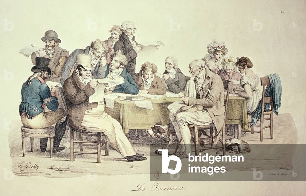 The Newspapers, engraved by Francois Seraphin Delpech (1778-1825) (coloured engraving)