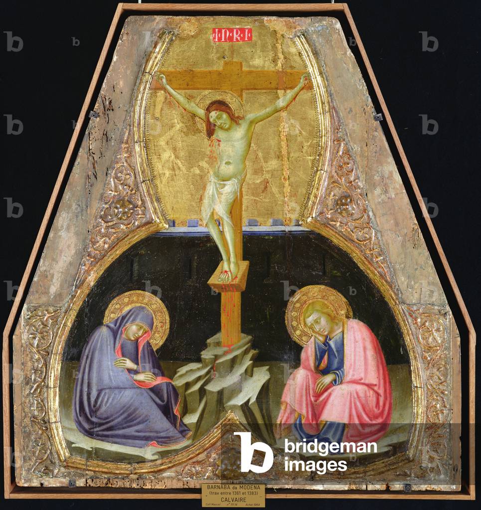 Crucifixion with the Virgin and St. John the Baptist (tempera on panel)