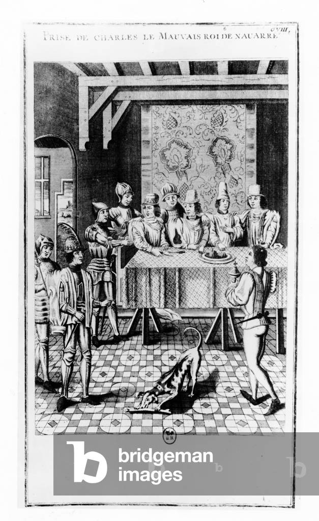 The Arrest of Charles II the Bad, King of Navarre, in 1356 (engraving)