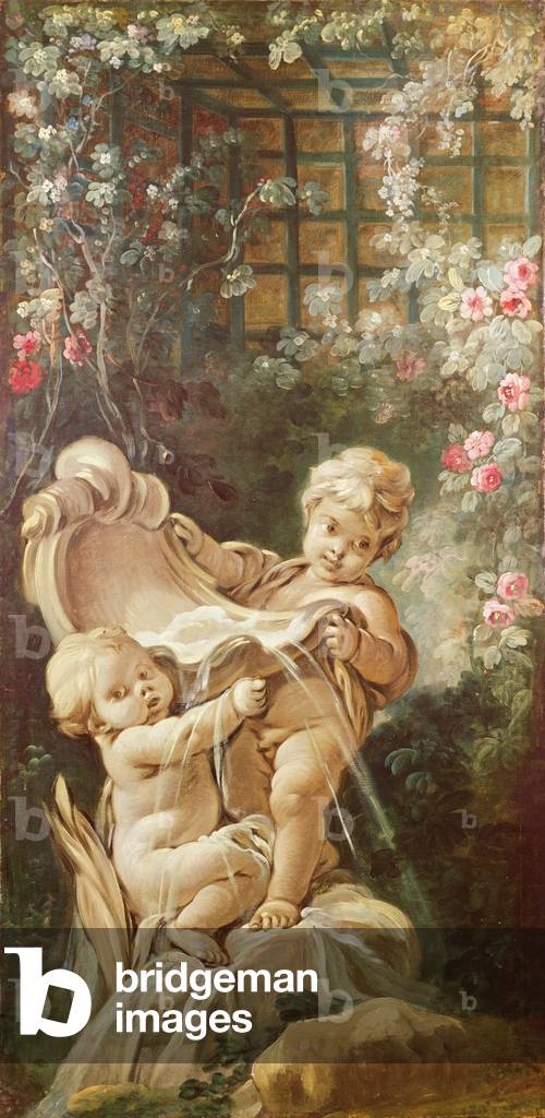 Two Lovers near a Fountain, c.1750-65 (oil on canvas) 