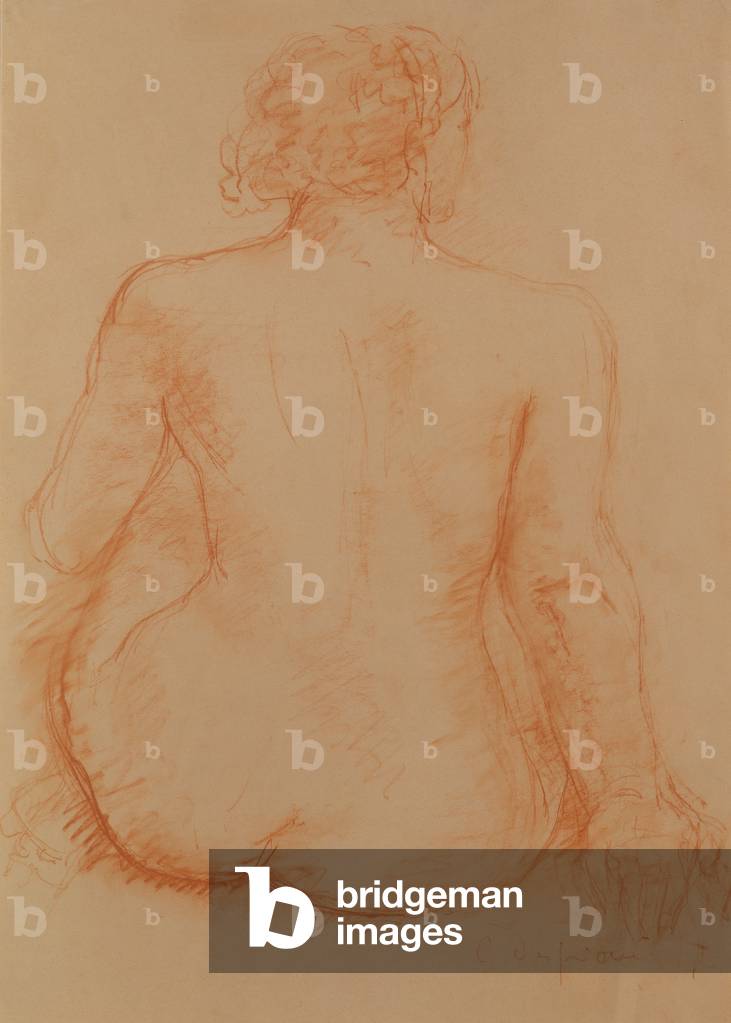 Seated Nude from the Back (red chalk on paper)