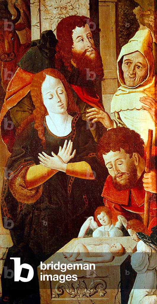 Adoration of the Shepherds, detail of a triptych, c.1530 (oil on canvas)