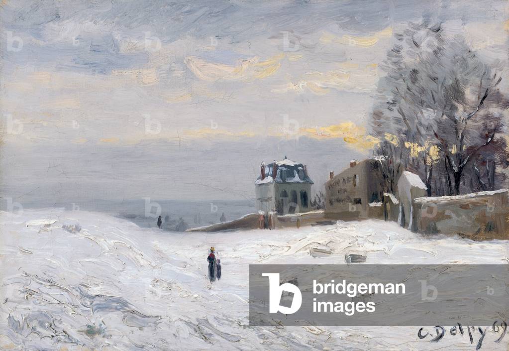 Immagine di Dipinto "Neve a Montmartre", 1869 di Hippolyte Camille Delpy