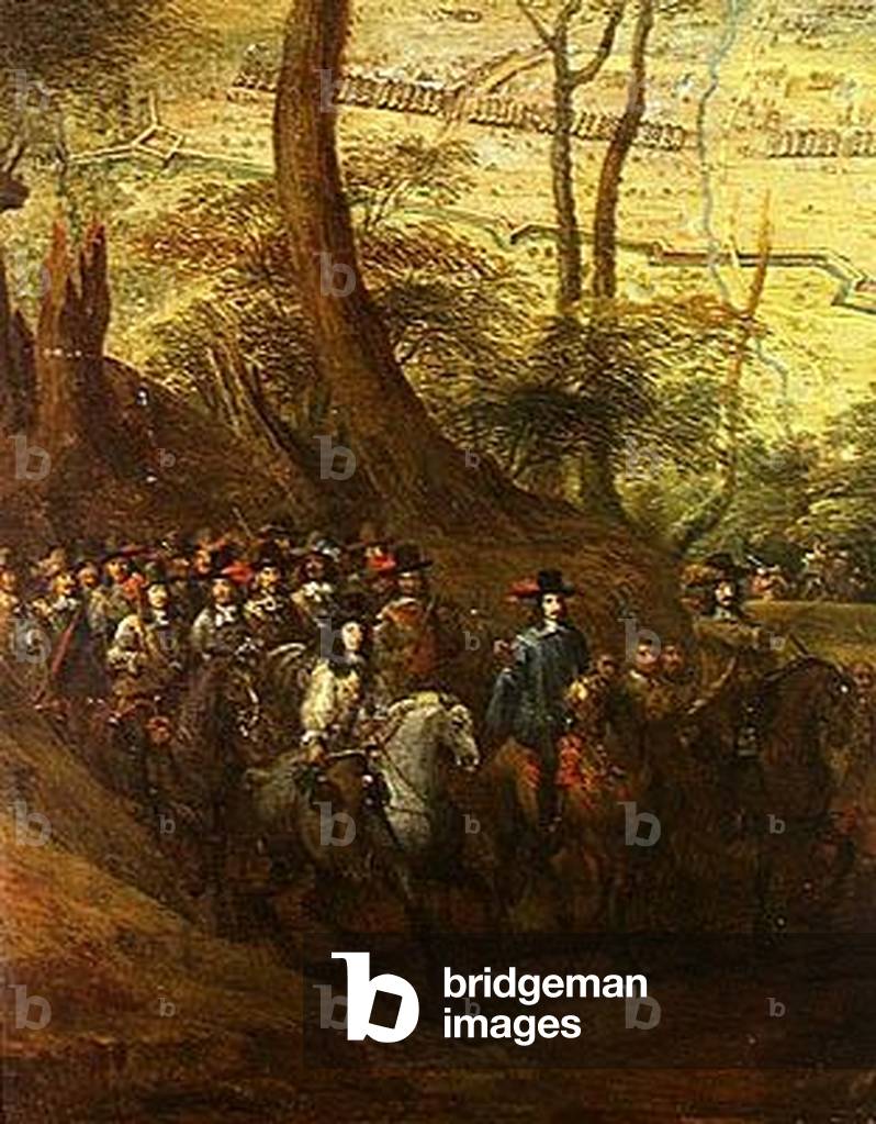 Louis II  (1621-86) of Bourbon, Duke of Enghien, amongst Cavaliers Besieging a Town, c.1647 (oil on canvas)