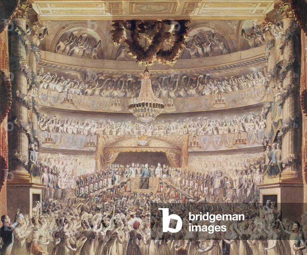 Immagine di Disegno "Luigi XVIII (1755-1824) al Teatro dell'Odeon", 19th Secolo di Francois Buffet