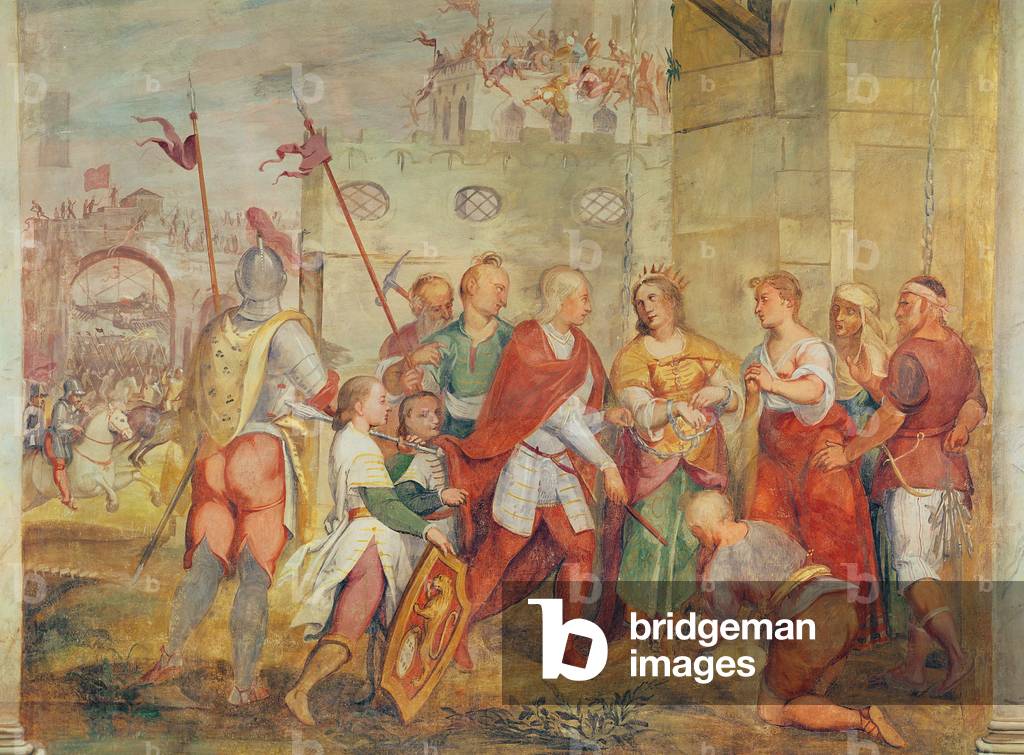 Jacopo Barbarigo freeing Queen Margaret of Hungary from the Turks in 1426 (mural)