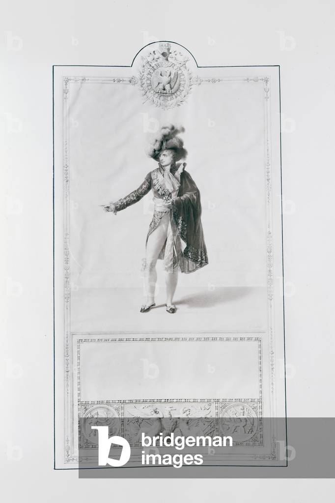Costume of a Prince Grand Dignitaire for the Coronation of Emperor Napoleon I and Empress Josephine in Paris on 2 December, 1804, illustration from the 'Livre du Sacre', published in Paris, 1804-15 (engraving)
