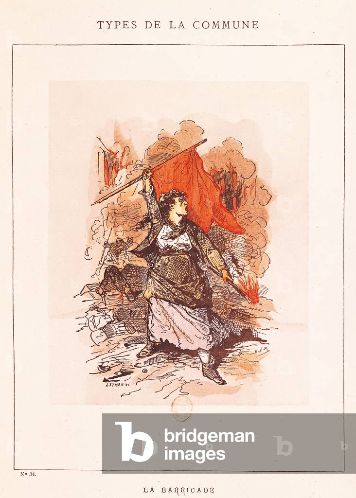 La barricata, n. 34 da 'Types de la Commune', 1871 (litografia)