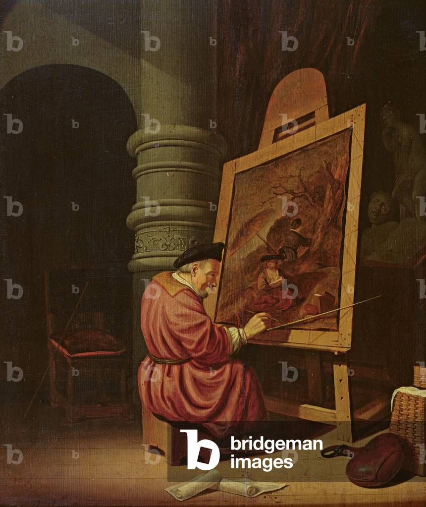 Interno di un Studio o, Un pittore nella sua Studio, 1649 (olio su pannello)
