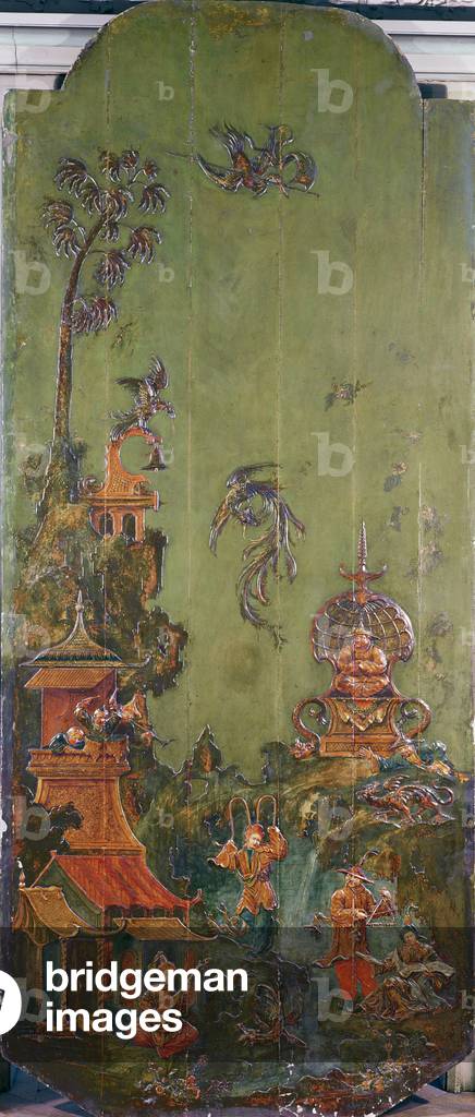 Air, from a series of panels depicting the Four Elements, c.1730 (polychrome wood)