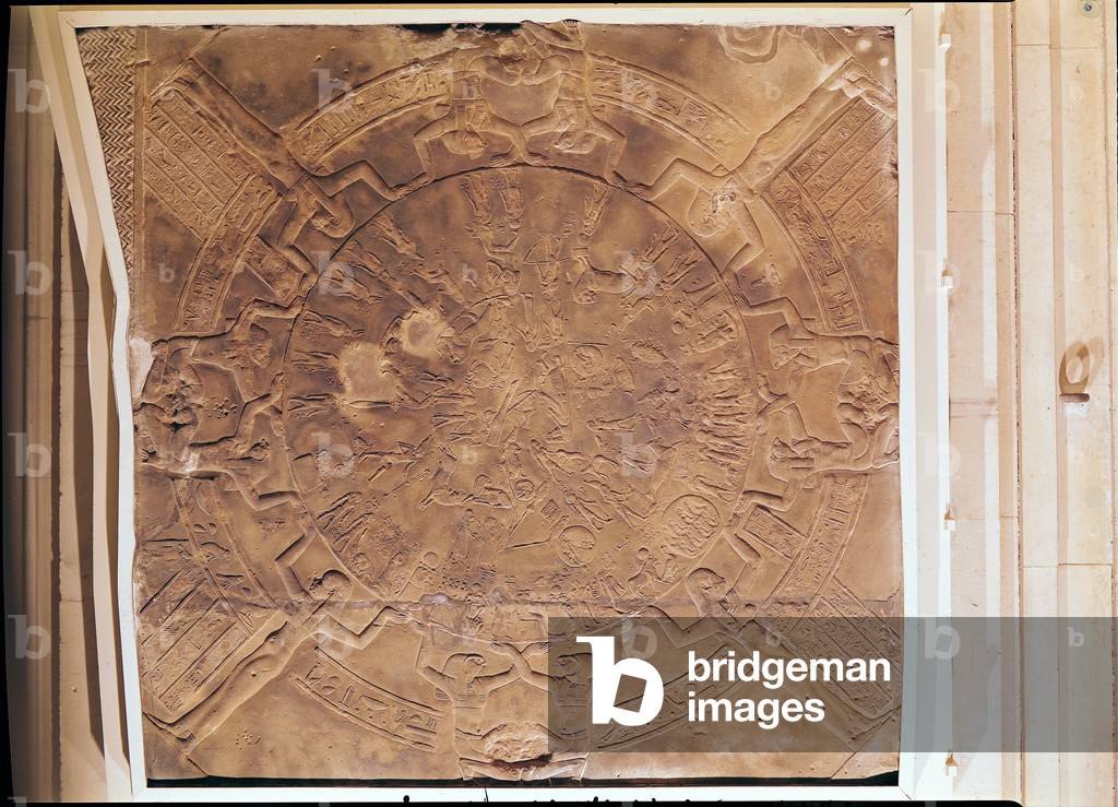 The Zodiac of Dendarah, from the ceiling of a small chapel (naos) at the Temple of Hathor at Dendarah (sandstone) (see also 326926 detail)