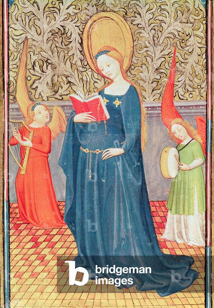 Fol.144v St. Cecilia, from the Book of Hours of Don Duarte (vellum)