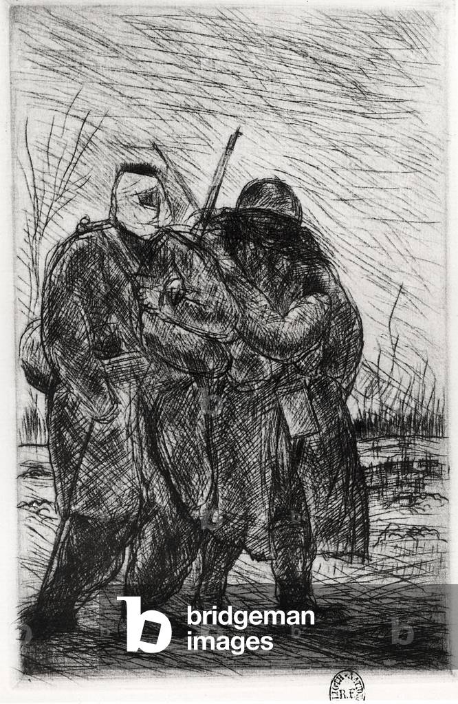 Two Soldiers, from 'Les Croix de Bois', 1921 (pencil on paper)