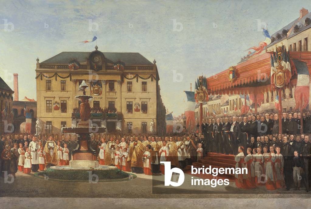 Ceremony for the inauguration of the waters of the Lys river at Roubaix in 1864, 1864 (oil on canvas)