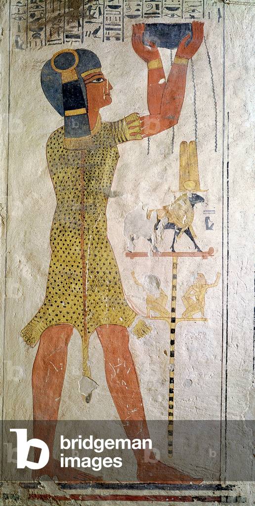 An Inmutef priest making an offering, from the Tomb of Ramesses IX (r.1126-1108 BC) New Kingdom (wall painting)