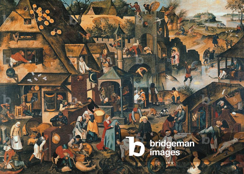 Flemish Proverbs (oil on canvas)