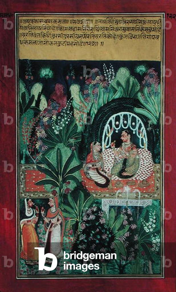 Hervine Waiting for her Lover, Rajasthan (gouache on paper)