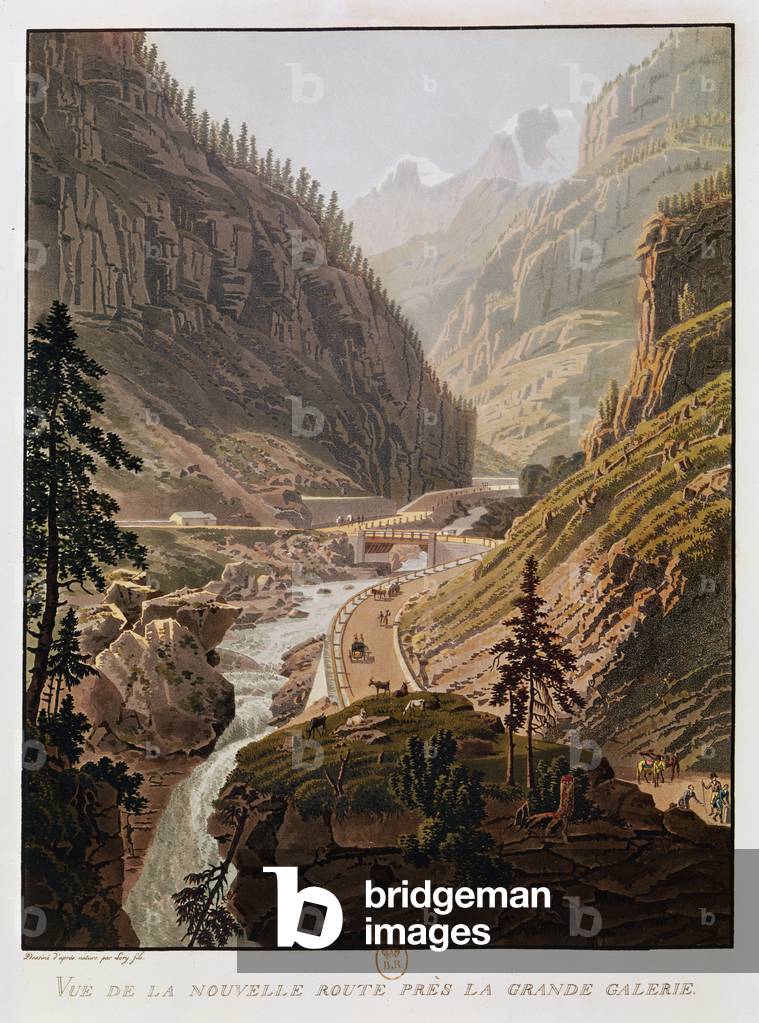 Bild von Gravur "Ansicht des Neuen Simplonpasses", 1811 von Mathias Gabriel Lory