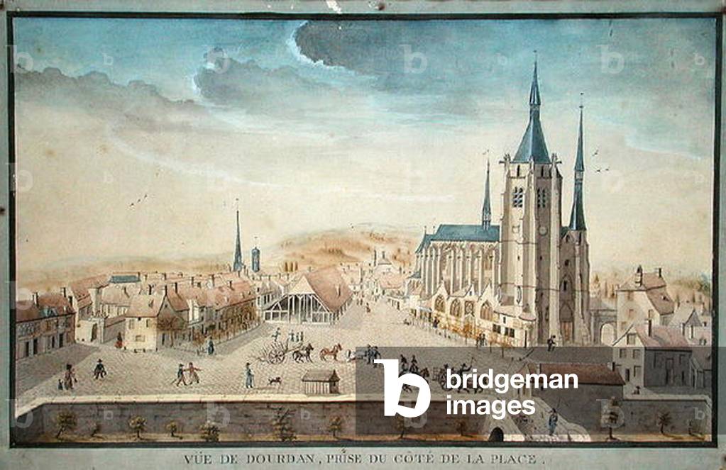 View of Dourdan by a Prisoner, c.1800 (w/c on paper)