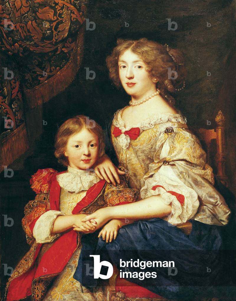 Eine Frau und ihr Sohn (Öl auf Leinwand)