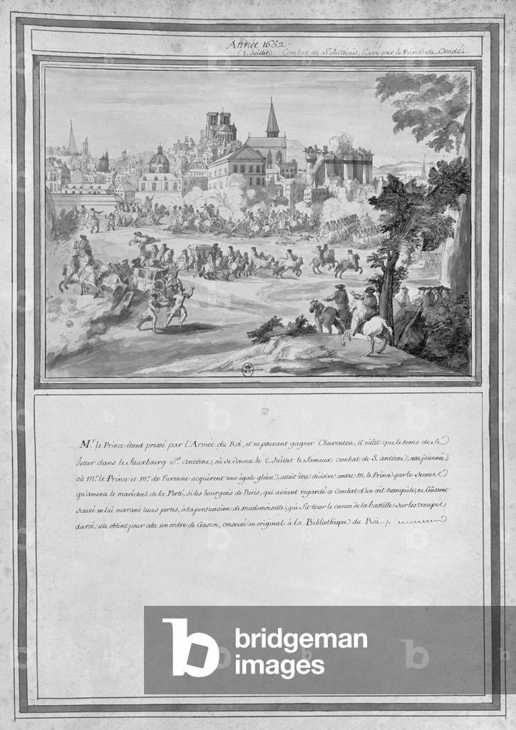 Battle at Porte Sainte-Antoine, 2nd July 1652 (engraving)