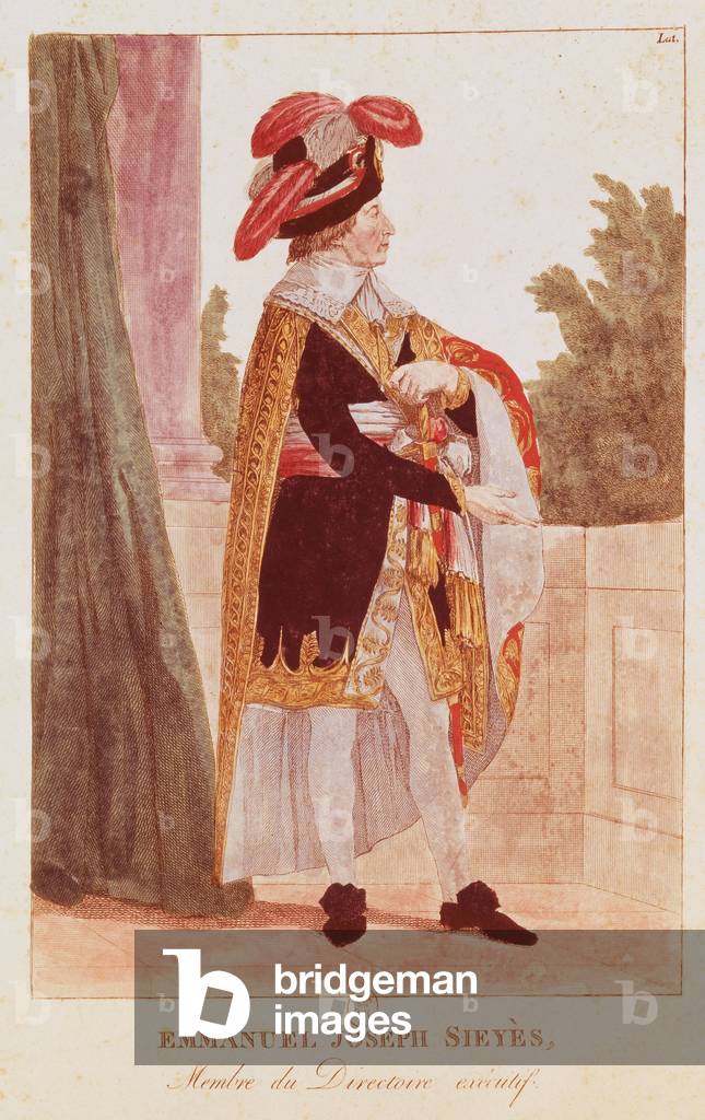 Emmanuel Joseph Sieyes (1748-1836) XVIII secolo (incisione a colori)