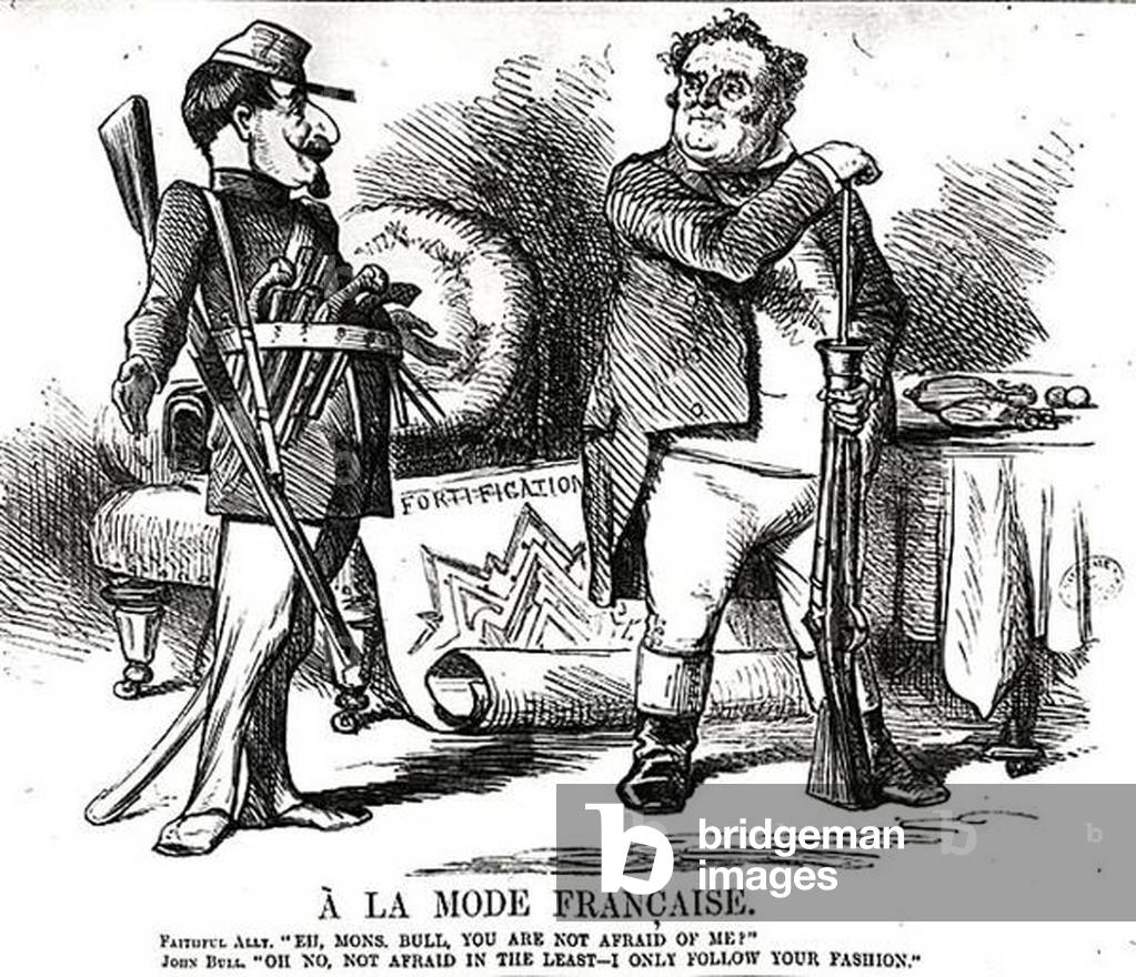 'A La Mode Francaise', from 'Punch, or the London Charivari', August 4th, 1860 (engraving) (b/w photo)