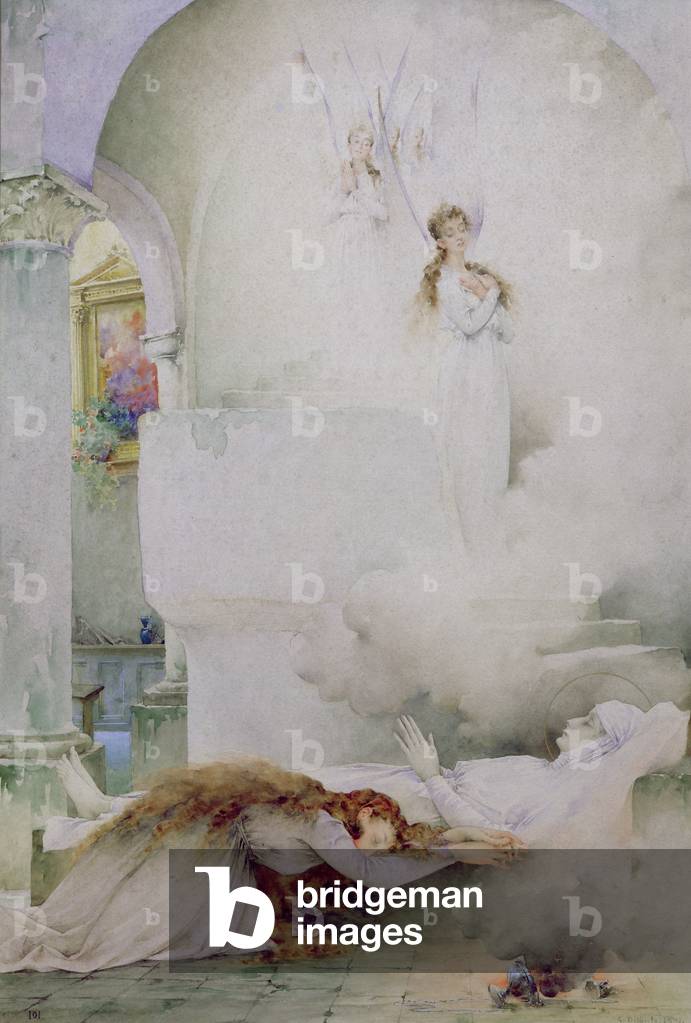 The Death of the Virgin (watercolour on paper)