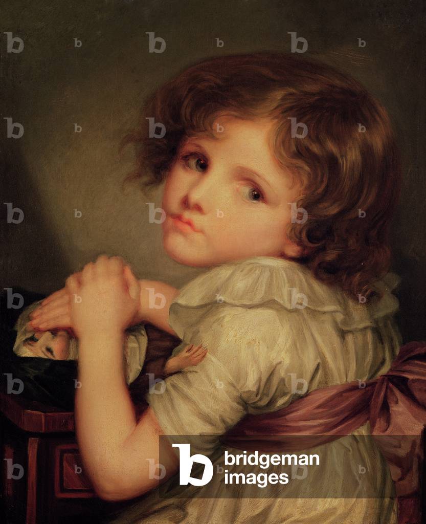 Child with a Doll (oil on canvas)