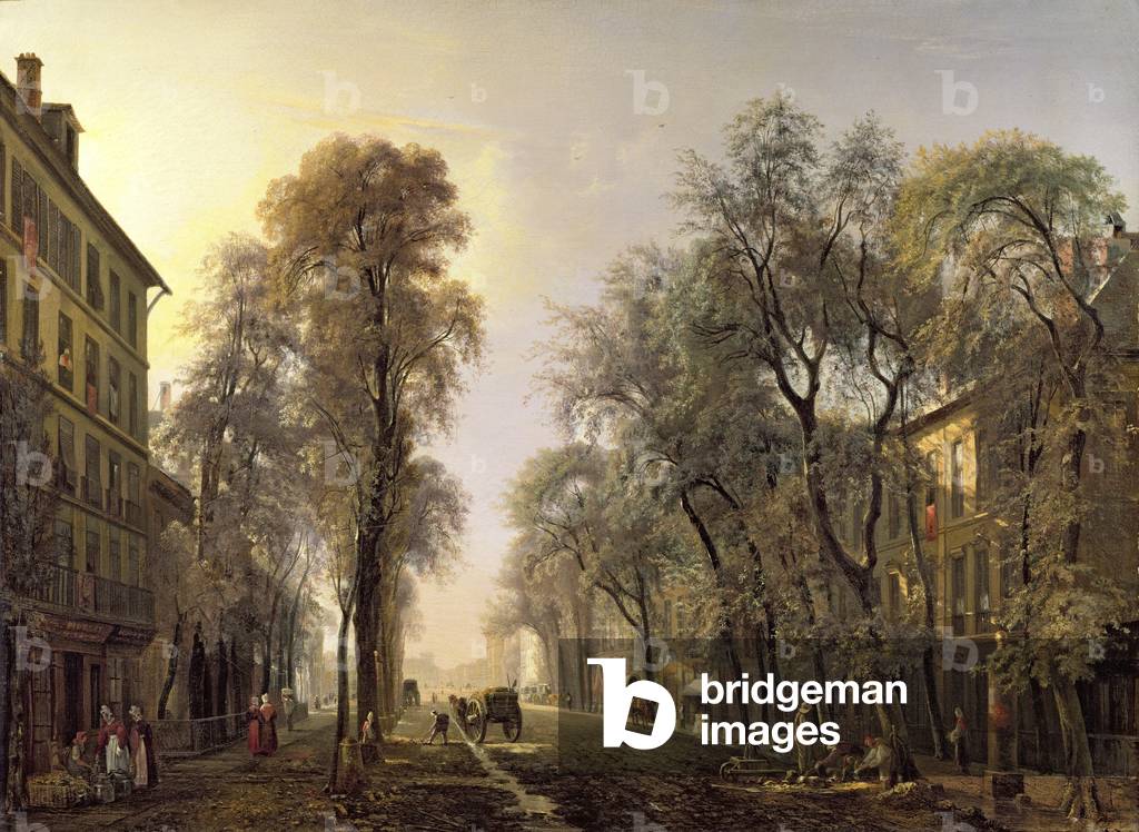 Boulevard Poissonniere in 1834 (oil on canvas)