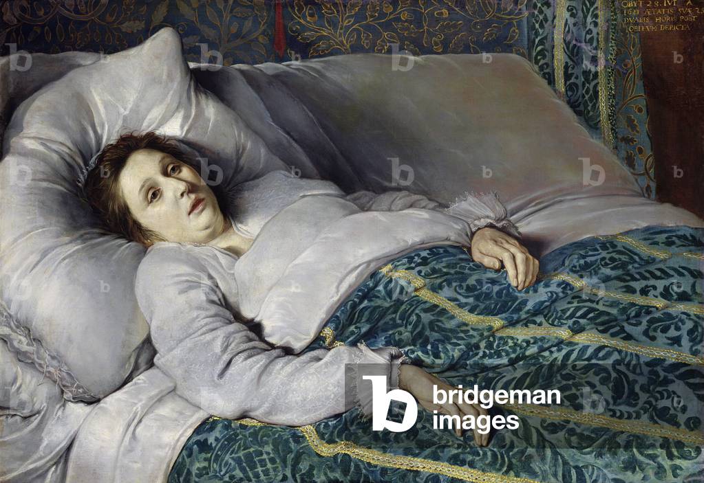 Young Woman on her Death Bed, 1621 (oil on canvas)