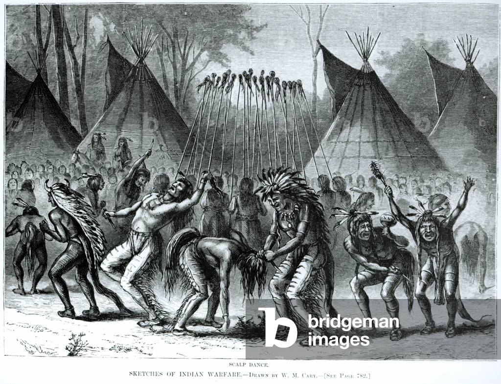 Scalp Dance from 'Sketches of Indian Warfare' (engraving)