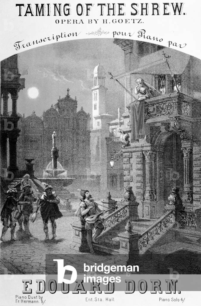 Advertisement for the Taming of the Shrew by Goetz, 1878 (lithograph)