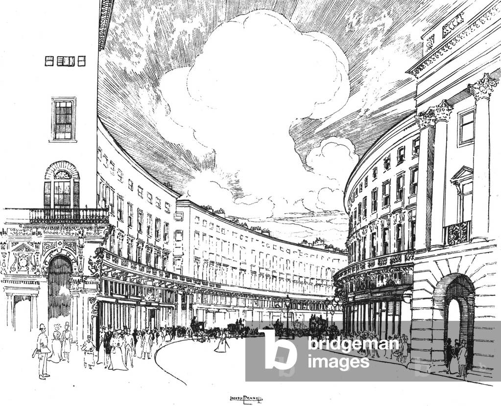 Regent's Quadrant, by Joseph Pennell, 1925 (engraving)