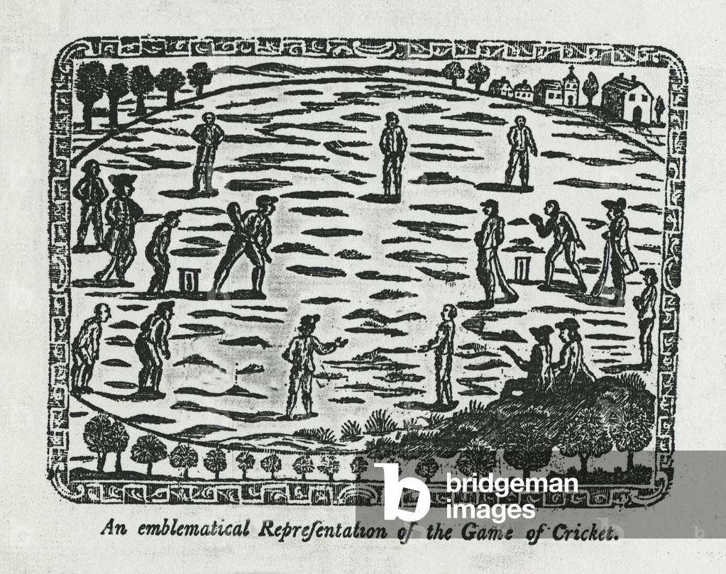 Game of cricket, 1774 (engraving)
