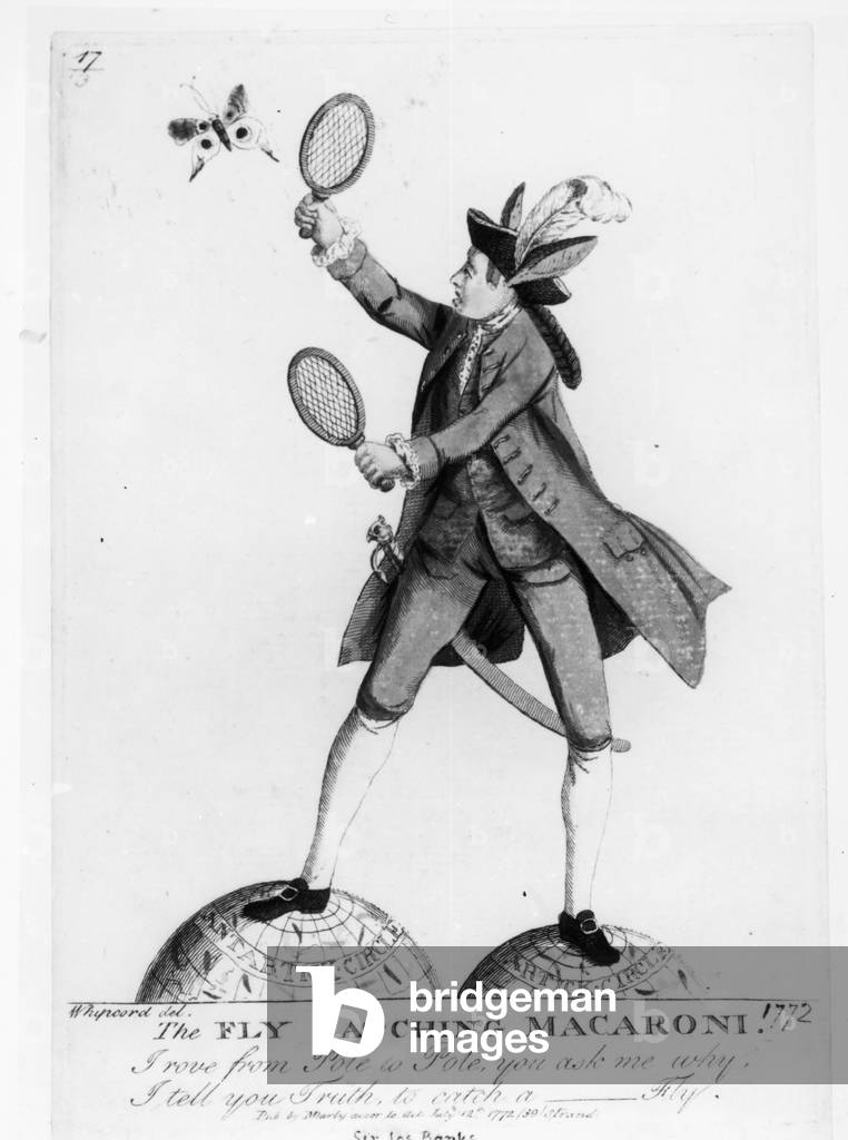 The Fly Catching Macaroni, engraved by Whipcord, pub. by N. Darly, 12 July 1772 (engraving)