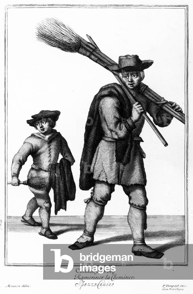 Chimney Sweep, illustration from 'The Cryes of London' by Pierce Tempest, published c.1688 (engraving)