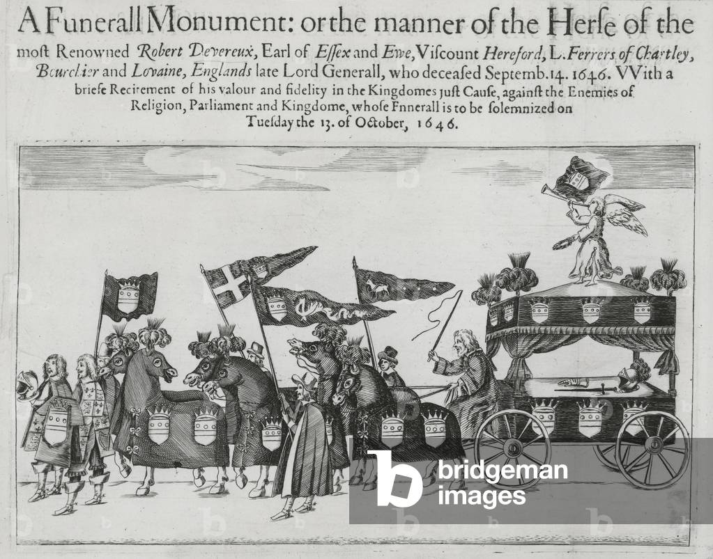 Funeral cortege of Robert Devereux, 3rd Earl of Essex, 1646 (engraving)