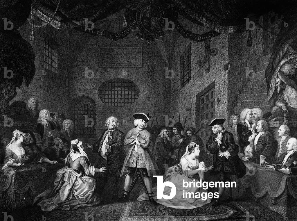 Il mendicante Opera, Scena III, atto XI, c. 1728 (incisione)