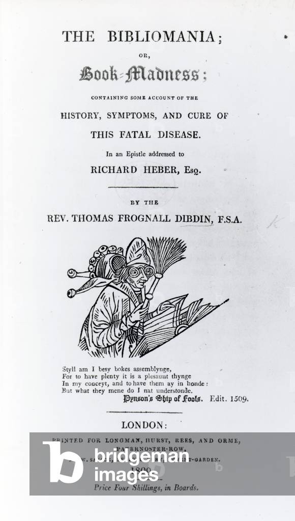Title Page to 'The Bibliomania' by Rev. Thomas Frognall Dibdin, published 1809 (printed paper)