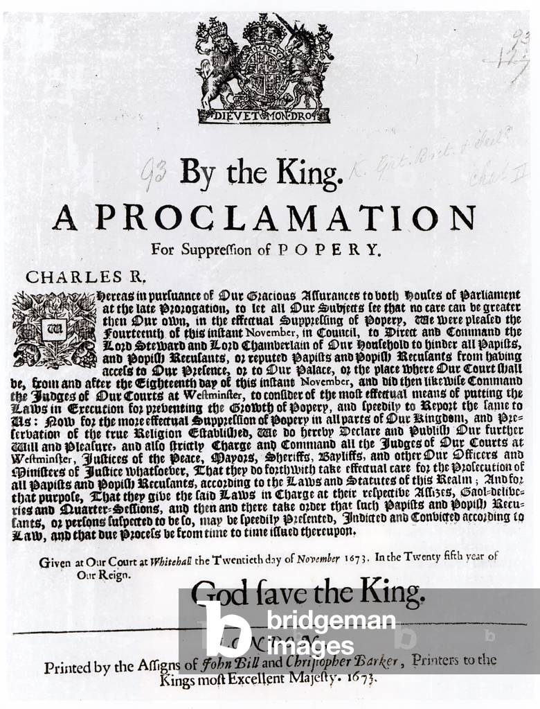 Royal Declaration, 1675 (engraving)