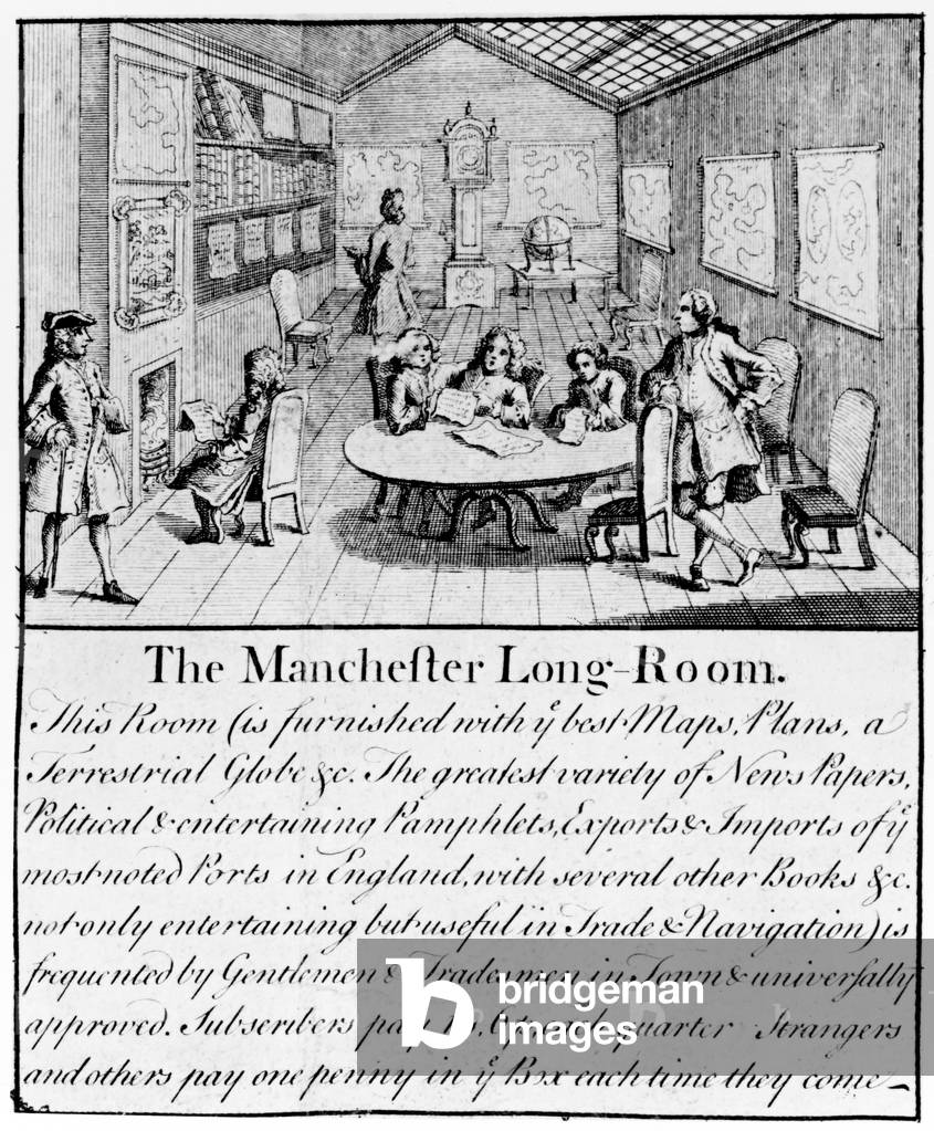 The Manchester Long Room, 1751 (engraving) (detail of 466271)