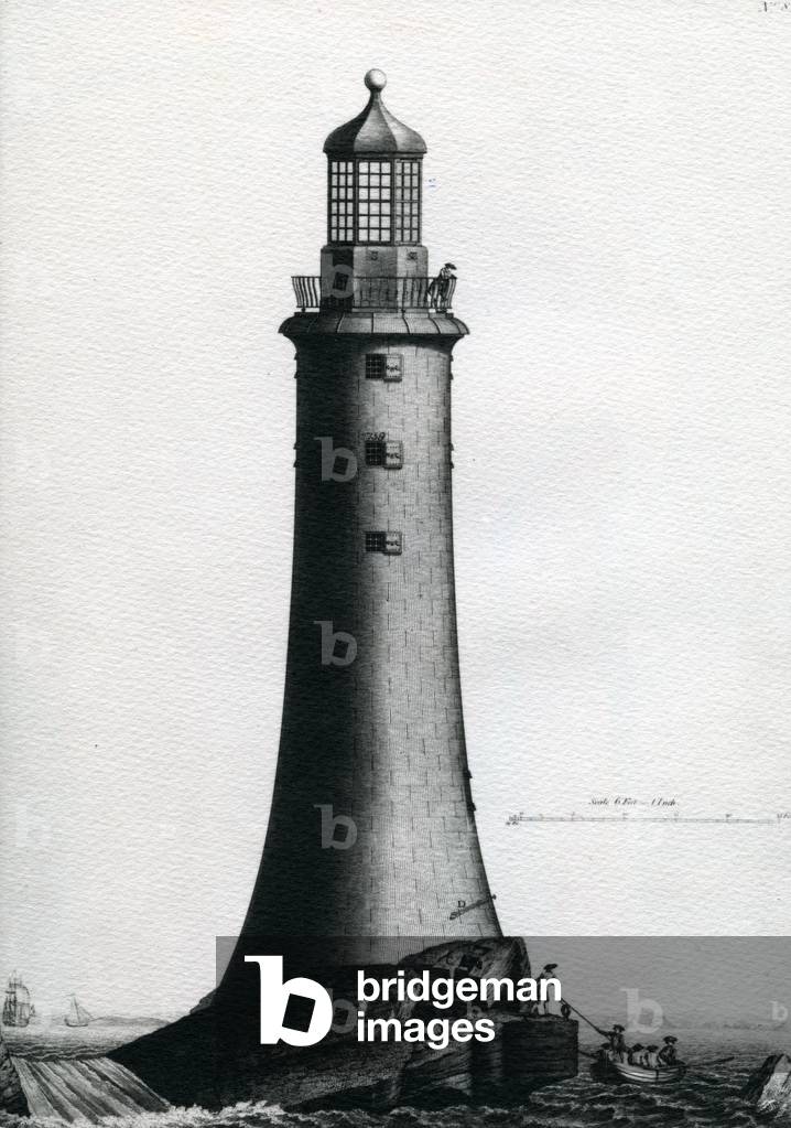 South Elevation of the Stone Lighthouse completed upon the Edystone in 1759, 1763 (engraving)