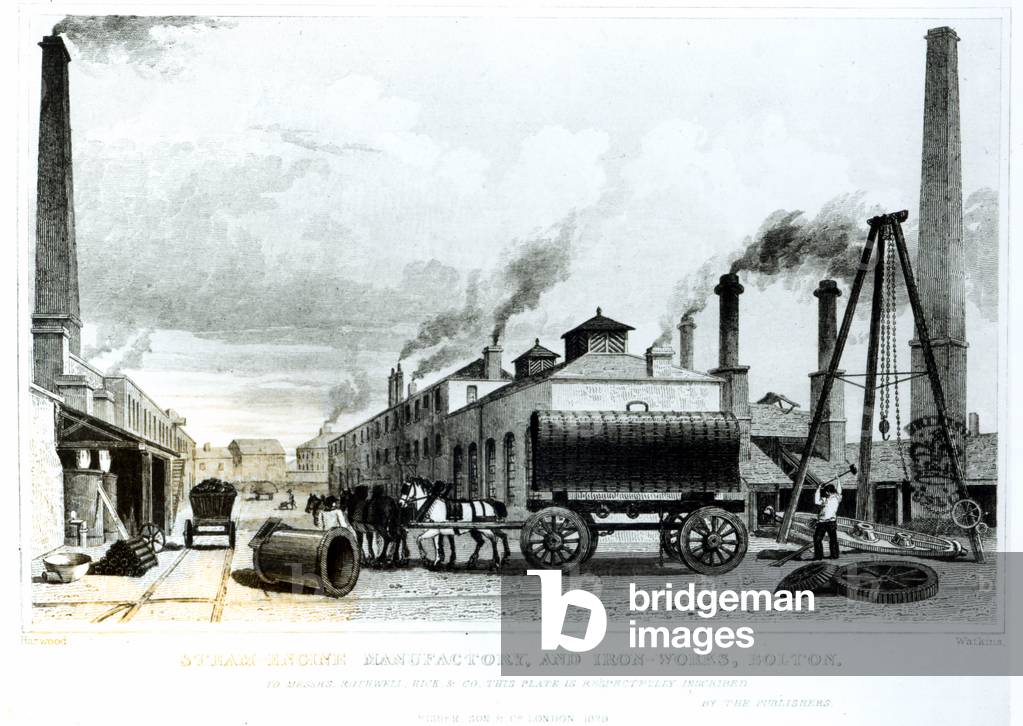 Une fabrique de machines à vapeur et une usine sidérurgique à Bolton, 19th Siècle par English School