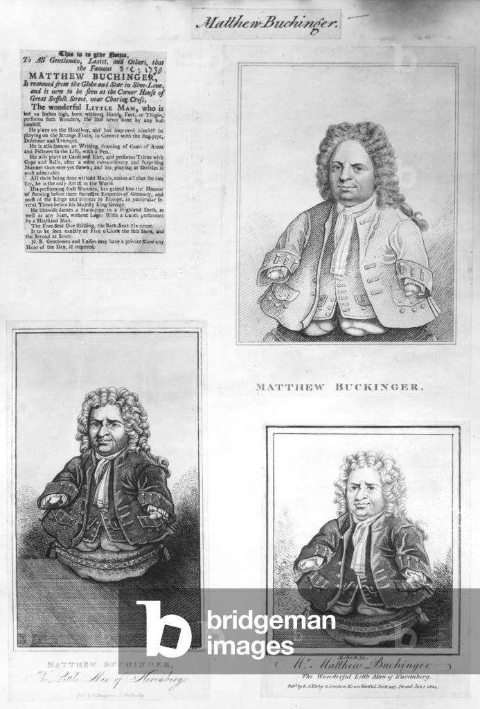 A Collection of Cuttings about Matthew Buchinger, c.1880 (engraving)